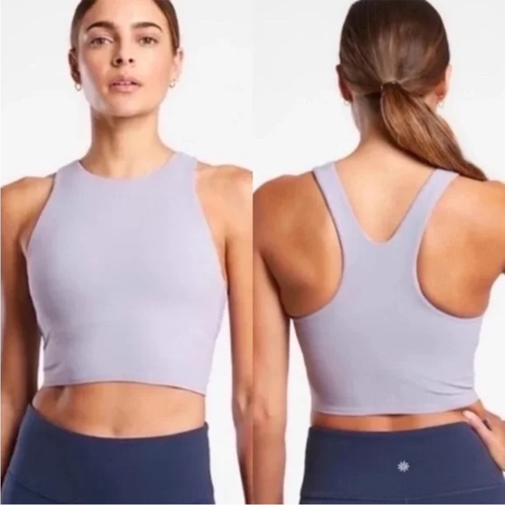 Athleta Conscious Crop Bra Top - Lilac Gray, XS